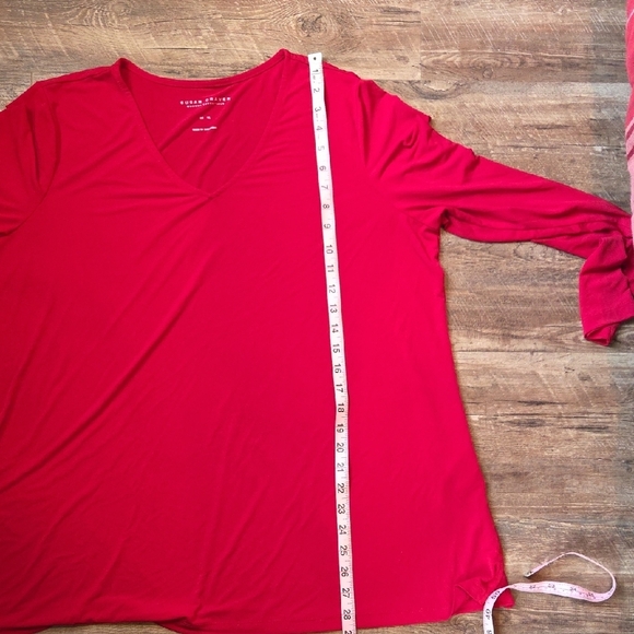 Susan Graver Pink Long Sleeve Blouse Relaxed Fit - Picture 7 of 9